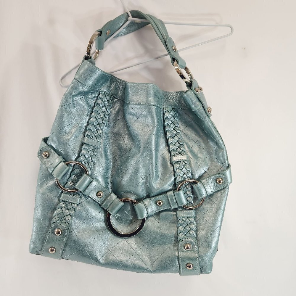 Isabella Fiore  Slouchy Light Teal Tote Bag
